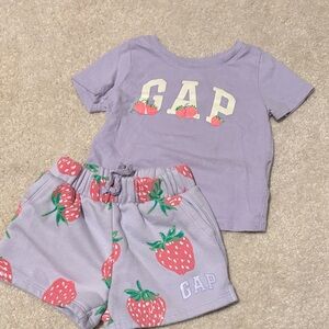 GAP Lavender Baby Tee with Strawberry Print